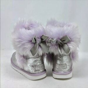 UGG Girls Limited Edition, Silver & Purple, Suede Unicorn Boots Size 5 Brand New